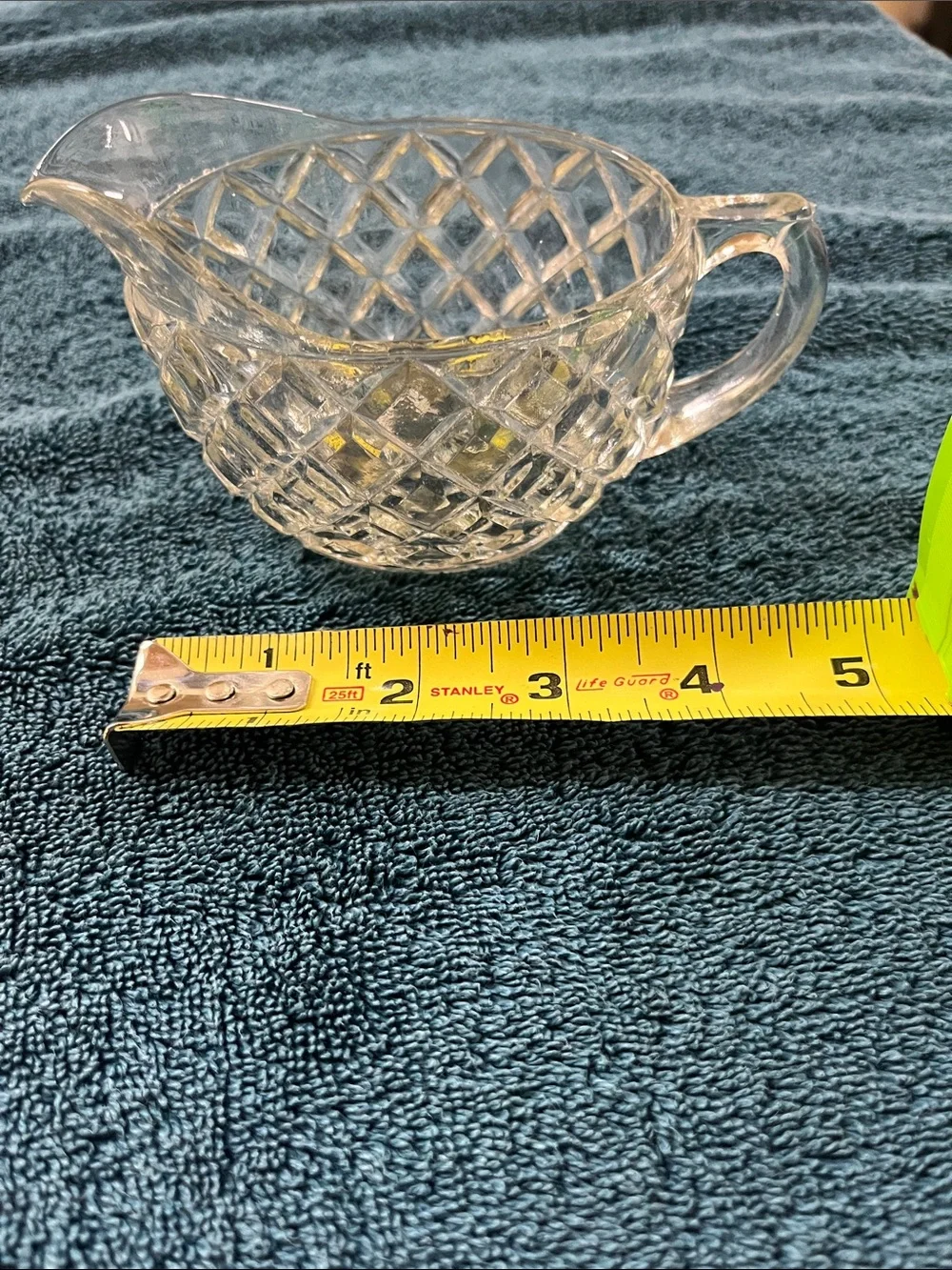 Waterford clear “waffle“ glass creamer